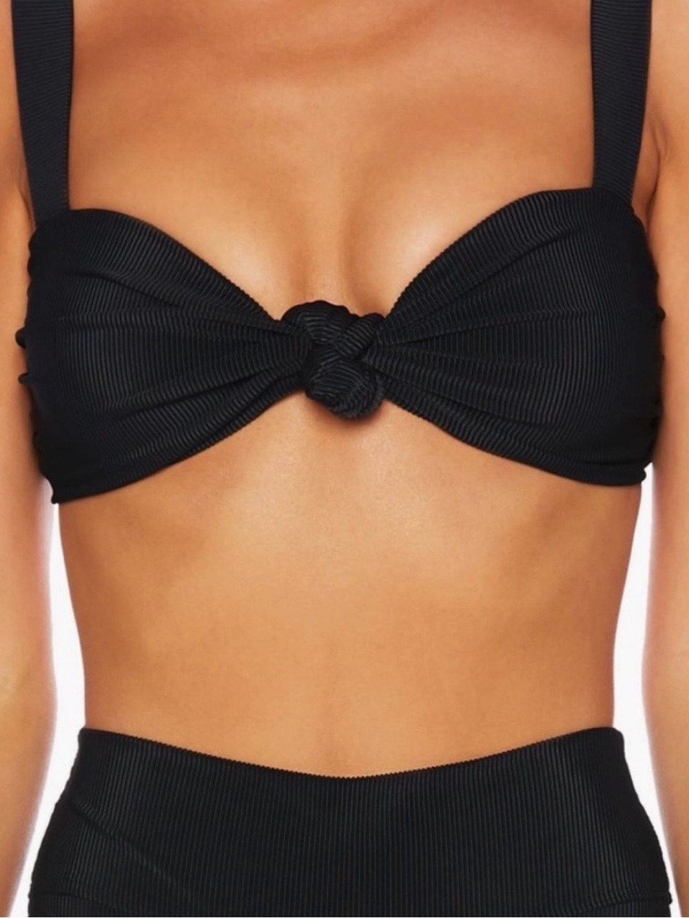 Beach Riot Sophia Knot Front Size Small Black Bikini Top